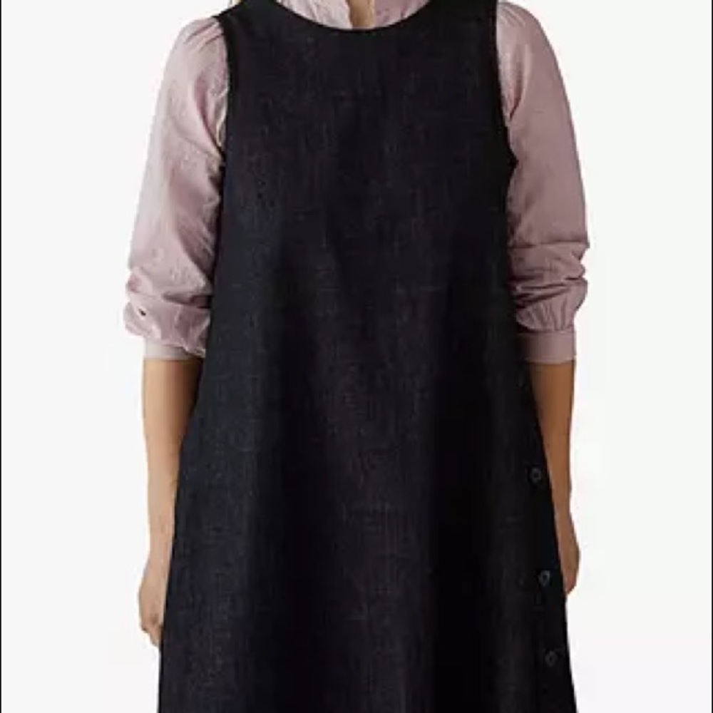 Toast Indigo Button Side Button Dress